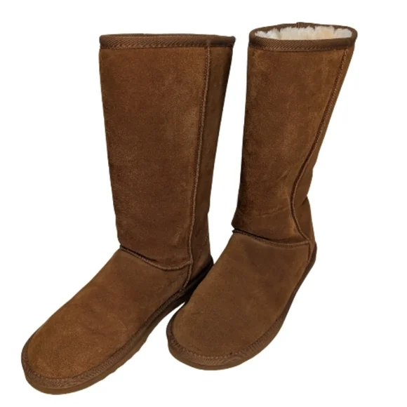 Women’s Chestnut Shearling-Lined Leather Winter Boots | Size 9 Classic UGG-Style - Picture 4 of 7
